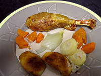 champagne : Assiette de chapon et sa sauce au champagne