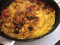 Image : recette Omelette aux oignons et au poivron