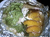 Image : Papillote de colin ou de merlu à la nectarine