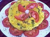 Au micro-ondes : Assiette d'omelette aux épinards