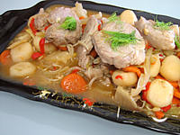 Image : recette Sauté de porc aux châtaignes d'eau