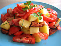 Entrées & salades : Assiette de restes de saucisses et cervelas