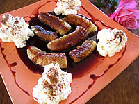 bananes au vin rouge et chantilly