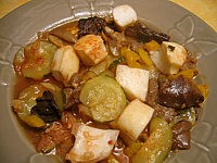 Image : recette Seiches aux champignons et poivrons