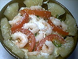chou blanc : Salade d'ananas et crevettes