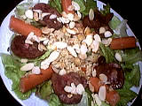 Saucisse de strasbourg : Assiette de salade tiède de rognon