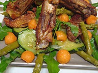 Cuisine diététique : Assiette de poulet aux asperges en salade