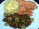 steak : Assiette de steak de jambon au vin