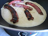 Purée de topinambours et saucisses