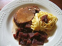 Recette Assiette de rôti de porc au Porto
