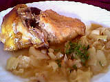 Graisse de canard : Assiette de poulet aux oignons