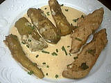 worcestershire : Assiette de dinde sautée aux aubergines