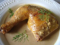 cuisse de poulet à la sauce moutarde