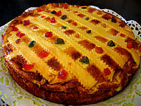 Gâteau fromage blanc et fruits confits