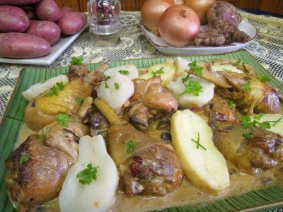 Photo : Plat d'abatis et pilons en blanquette