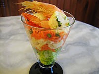 Verrine de coeurs de palmier