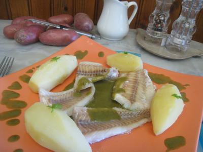 Sauces : Plat de colin en sauce verte