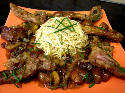 mirabelle : Assiette d'aiguillettes de canard aux mirabelles