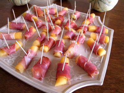 Image : recette Amuse-bouche de melon et jambon