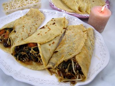 Image : recette Crêpes farcies aux épinards façon chinoise