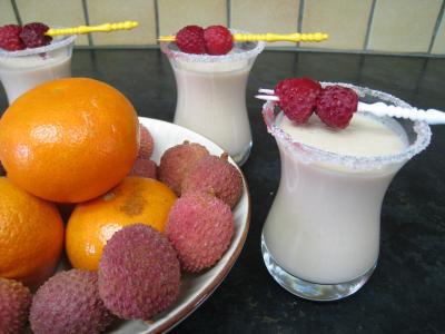 Image : recette Cocktail de crème de framboises et litchis