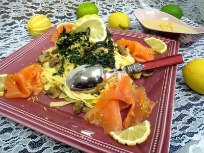 Image : recette Tagliatelles au citron et à la truite fumée