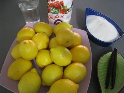 Ingrédients pour la recette : Gelée de citrons à la vanille
