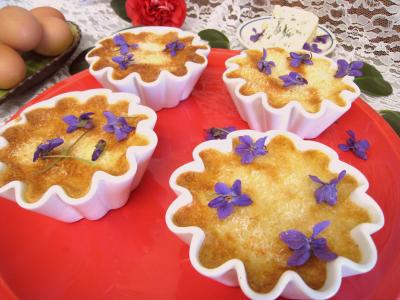 La cuisine des grand-mères : Flans au Saint-Agur et aux noisettes