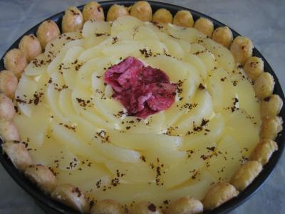 sucre semoule : Plat de mascarpone aux poires