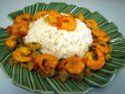 tomate : Assiette de crevettes à la réunionnaise