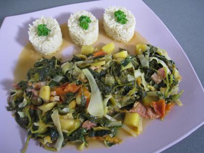Image : recette Brèdes cresson et mangue à la mauricienne