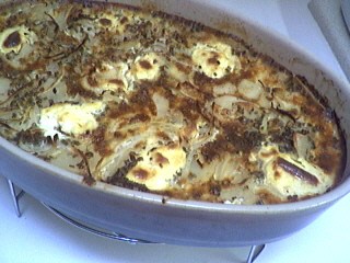 lait écrémé : Plat de pommes de terre en gratin façon "Bayenne"