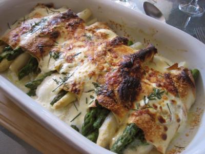 Image : recette Omelette aux asperges gratinées