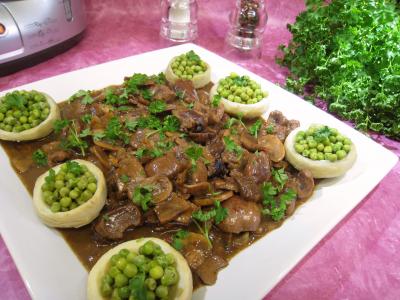Image : recette Rognons de veau sautés aux cèpes et ses fonds d'artichauts