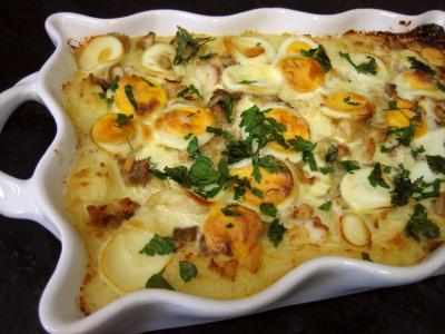 pomme de terre : Plat de roussette en purée