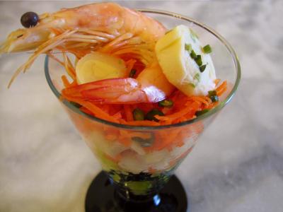 vinaigre de vin : Verrine au coeur de palmier