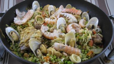 Recette élaborée : assiette de paella à la valenciana