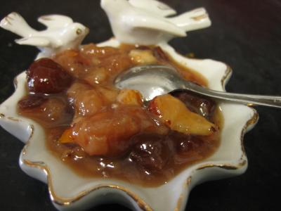 vitpris : Ramequin de confiture de cerises et bananes