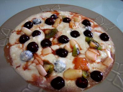 Image : Assiette de fromage blanc aux cerises