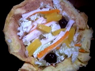 Au micro-ondes : Aumônière de crêpes au chou chinois