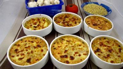 Recette Cassolettes de blé gratiné aux tomates et à la mozzarella