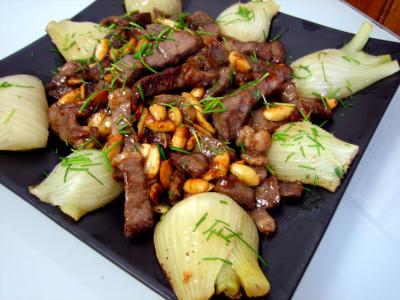 fenouil graines : Plat de boeuf aux amandes façon orientale