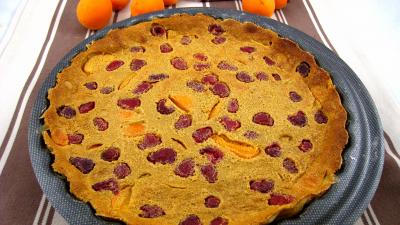 Abricot : Clafoutis aux framboises et aux abricots