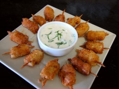 Image : recette Brochettes de Saint-Jacques à la noix de coco