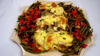 Assiette de côtes de porc gratinées au parfum de Corse