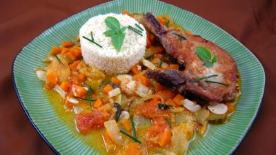Image : recette Côtes de porc et son sauté de tomates