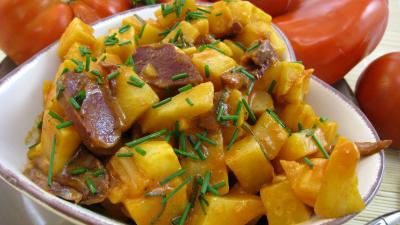 céleri-rave : Assiette de céleri-rave aux gésiers confits façon landaise