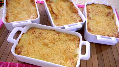 Coquillages et crustacés : Cassolettes de crevettes et pommes de terre en gratin