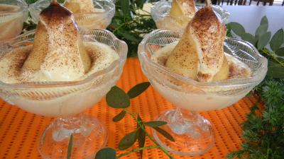 Image : recette Poires à la crème chiboust