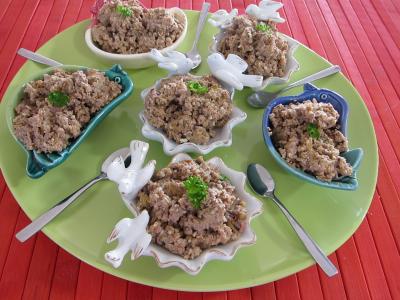 Recette Assiette de hachis de foies de poulet à la juive